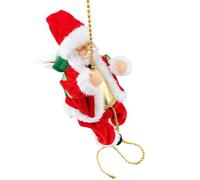 Fogukier Corde d'escalade Électrique du Père Noël avec Musique - Père Noël Grimpant sur Une Corde, Fonctionne À Piles, Grimpe De Haut en Bas, Ornement d'arbre De Noëls, Fournitures De Fête De Noëls