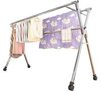 FOGUO Etendoir a Linge Pliable Exterieur, Etendage Linge Interieur Pliable, Sechoir a Linge Suspendu, Étendoir Pliable en Acier Inoxydable, pour Chaussettes, Draps (150cm/59in)