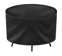 FOGUO Housse De Protection Salon De Jardin Ronde 255X95cm, Housse Table De Jardin Ovale, Housse De Meuble De Jardin Impermeable, avec Cordon de Serrage, 210D/420D Oxford