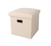 FOGUO Pouf Coffre de Rangement Repose-Pieds 30x30x30cm, Tabouret Pouf Coffre Rangement, Repose Pied Canape Pouf, Coffre Repose-Pied Pliable