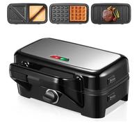FOHERE 1200W Gaufrier 3 en 1 - Appareil Croque Monsieur-Machine Multifonction pour Gaufrier - Grill et Sandwich