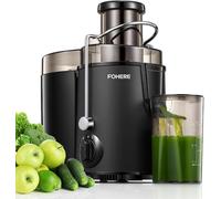 FOHERE Centrifugeuse Extracteur de Jus à 3 Vitesses, 400W Centrifugeuse Fruits et Legumes avec Bec Anti-goutte, Grande Goulotte d'alimentation 65MM, Sans BPA Pichet à Jus et Recette de Jus, Noir
