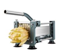 FOHERE Coupe Frites Manuel, 6mm 9mm 13mm Lames en Acier Inoxydable, Coupe Frites Professionnel, coupe pomme de terre pour frite pour patates douces, carottes, ignames et concombres(Bleu)