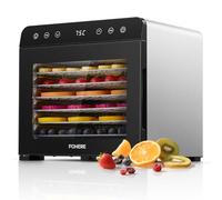 FOHERE Déshydrateur Alimentaire Professionnel 8 Plateaux Inox Silencieux <40dB, Utilisation Nuit, Contrôle Précis 35-75°C Minuterie 48h, pour Champignons Fruits Légumes Viande Séchée Snacks Bébé