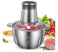 FOHERE Hachoir Électrique, Mini à Viande Electrique 2.5L avec 4 Lames en Inox, Hachoir Ail Electrique Multifonction pour Viande, Légumes, Oignon et Fruits, 2 Niveaux de Vitesse