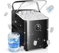 FOHERE Machine à Glaçons, 14kg en 24h, 8 Glaçons en 8 Minutes, avec 2 Tailles de Glaçons, Autonettoyante, Ice Maker sur Comptoir