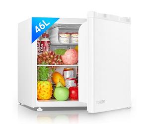FOHERE Mini Frigo 46L, Mini Réfrigérateur Monoporte, Thermostat Réglable, Économie d'Énergie, Silencieux, Petit Frigo Top avec une Porte Réversible, Mini bar pour Chambre, Bureau, Hôtel