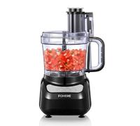 FOHERE Robot de Cuisine 2,3 L, Large 2-en-1 Goulotte, Robot Multifonction