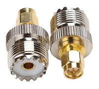 Fohevers Lot de 2 adaptateurs antenne UHF Femelle vers SMA mâle UHF Femelle SO239 PL259 connecteur UHF vers SMA antenne RF coaxial Adaptateur pour TV appareils LAN