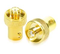 Fohevers Lot de 2 adaptateurs coaxiaux BNC femelle vers SMA femelle SMA vers BNC pour antenne RF sans fil LAN Câble coaxial sans fil portable Jambon