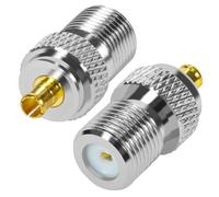 Fohevers Lot de 2 adaptateurs coaxiaux MCX mâle vers F femelle - Plaqué or - Type RF F vers MCX coaxial coaxial pour antenne DAB sans fil WiFi routeur Wlan Lan GPS