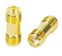 Fohevers Lot de 2 adaptateurs coaxiaux RP-SMA femelle vers SMA femelle RF pour antenne radio WiFi routeur FPV Dron Mobile
