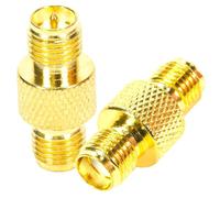 Fohevers Lot de 2 adaptateurs coaxiaux RP-SMA femelle vers SMA femelle RF pour antenne radio WiFi routeur FPV Dron Mobile