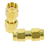 Fohevers Lot de 2 adaptateurs coaxiaux RP-SMA mâle vers SMA mâle pour antenne, radio, routeur, FPV, Dron Mobile