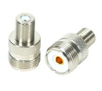 Fohevers Lot de 2 adaptateurs d'antenne UHF femelle vers F femelle UHF femelle SO239 PL259 Connecteur UHF vers antenne de type F Adaptateur coaxial RF pour téléviseurs sans fil LAN radios Wi-Fi