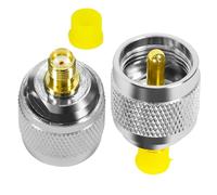 Fohevers Lot de 2 adaptateurs d'antenne UHF mâle vers SMA femelle UHF mâle SO239 PL259 connecteur UHF vers SMA adaptateur coaxial RF pour TV sans fil appareils LAN radio Wi-Fi antenne externe