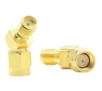 Fohevers Lot de 2 adaptateurs SMA femelle vers RP-SMA mâle à 135°