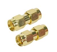 Fohevers Lot de 2 adaptateurs SMA mâle vers SMA mâle, coupleur à broches, adaptateur coaxial RF coaxial pour antenne, radio, routeur WiFi, FPV, Dron Mobile
