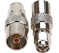 Fohevers Lot de 2 adaptateurs TV Jack mâle vers SMA femelle SMA vers TV Type RF Coax Adaptateur pour antenne TV CATV TV Satellite Adaptateur de câble d'extension