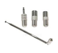 Fohevers Lot de 3 connecteurs d'antenne télescopique 7 sections connecteur F mâle 3,5 mm vers connecteur TV mâle vers TV femelle pour radio AM/FM Ariels HD DAB Réception stéréo Home Cinéma