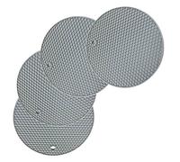 Fohil 4 Pièces Tapis Épais de Dessous de Plat en Silicone, Tapis Isolant en Nid d'abeille en Silicone Rond Résistant à La Chaleur Antidérapant de Coussinets Chauds pour L'usage Domestique