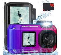 fohoa Appareil Photo numérique 8K 70 MP avec Carte de 32 G, caméra sous-Marine de 10 m, étanche, Robuste, résistante à la poussière et aux Chocs pour la plongée avec Tuba, Point à Double écran Selfie