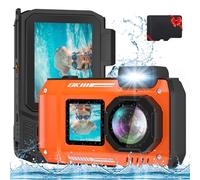 Fohoa Caméra Sous-Marine 8K 70MP Améliorée avec Carte de 32G, Étanche à l'Eau de 10 M, Robuste, Résistante à la Poussière et aux Chocs pour la Plongée avec Tuba, Appareil Photo Numérique Selfie pour