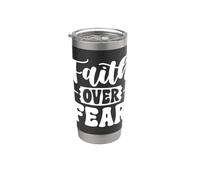 Foi Avant Peur - Message Motivant et Inspirant Gobelet isotherme en acier inoxydable double paroi