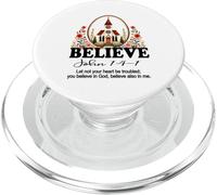 Foi chrétienne Croire au Christ Jolie église Florale PopSockets PopGrip pour MagSafe