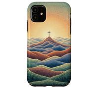 Foi Chrétienne Jésus Croix Montagne Lever du Soleil Croyant Coque pour iPhone 11