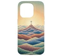 Foi Chrétienne Jésus Croix Montagne Lever du Soleil Croyant Coque pour iPhone 15 Pro