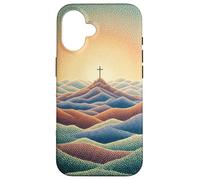 Foi Chrétienne Jésus Croix Montagne Lever du Soleil Croyant Coque pour iPhone 16