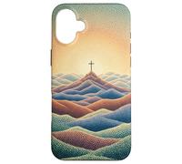 Foi Chrétienne Jésus Croix Montagne Lever du Soleil Croyant Coque pour iPhone 16 Plus