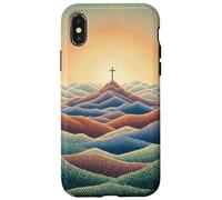 Foi Chrétienne Jésus Croix Montagne Lever du Soleil Croyant Coque pour iPhone X/XS