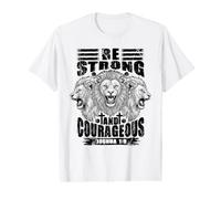 Foi chrétienne, Lion, Sois Fort, Sois Courageux, Verset T-Shirt Graphique avec Valeur