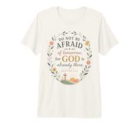 Foi chrétienne Verset biblique Matthieu Dieu Floral T-Shirt Haut de Gamme