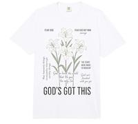 Foi chrétienne Verset de la Bible Message de Dieu Fleurs de lys Comfort Colors Adult Heavyweight T-Shirt