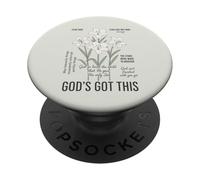 Foi chrétienne Verset de la Bible Message de Dieu Fleurs de lys PopSockets PopGrip Adhésif
