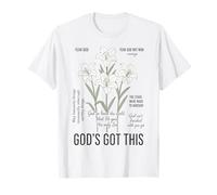 Foi chrétienne Verset de la Bible Message de Dieu Fleurs de lys T-Shirt