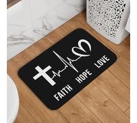 Foi Espérance Amour Christianisme Tapis De Sol Lavable Tapis De Porte Durable Paillasson Interieur Entree pour Intérieur Couloir Chambre 60X40Cm