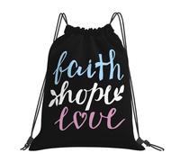 Foi, Espérance, Amour, Christianisme Unisexe Sac À Cordon Étanche Sacs De Sport Pliable Gym Sack Pour Gymnastique Yoga Plage