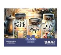 Foi Espérance Amour - Puzzle 1000 Pièces pour Adultes et Enfants, Défi, Décoration Murale 52x38cm/1000pcs