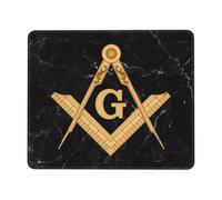 Foi Espérance Charité Maçonnique Franc-Maçon Mouse Pad Bords Cousus Tapis Souris Base en Caoutchouc Tapis De Souris pour Jeux Gamer Travail 25X30Cm