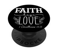 Foi Espoir Amour 1 Corinthiens 13:13 Typographie Vintage PopSockets PopGrip Adhésif