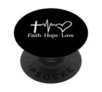 Foi, Espoir, Amour, Croix, Art inspirant chrétien, Jésus, Dieu PopSockets PopGrip Adhésif