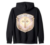 Foi Espoir Amour Femme Chrétienne Floral Jésus Christ Dieu Fille Sweat à Capuche