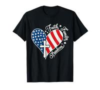 Foi, Famille, liberté, cœur, chrétien-américain, 4 Juillet T-Shirt