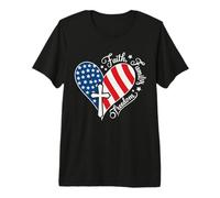 Foi, Famille, liberté, cœur, chrétien-américain, 4 Juillet T-Shirt Haut de Gamme
