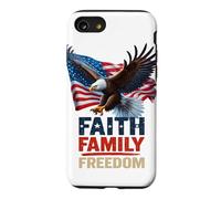 Foi Famille Liberté Patriotique American Independence Day Coque pour iPhone SE (2020) / 7/8