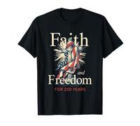 Foi Liberté 4 Juillet 1776 2026 USA Religion Croix T-Shirt